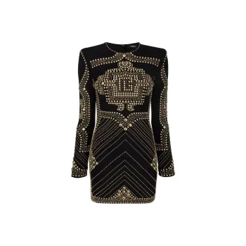 BALMAIN Stud embellished Long sleeve Dress