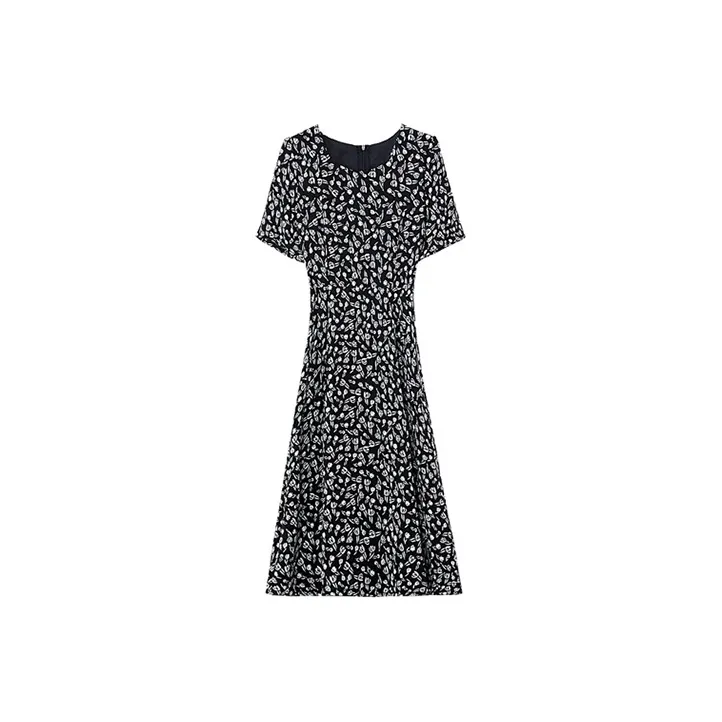 HUASJ Short Sleeved Dresses Women's Black-0