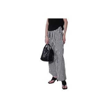 C.3000 Casual Pants Women's Black White Stripes
