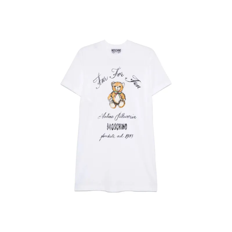 MOSCHINO Teddy Bear Printed T Shirt Dress-0