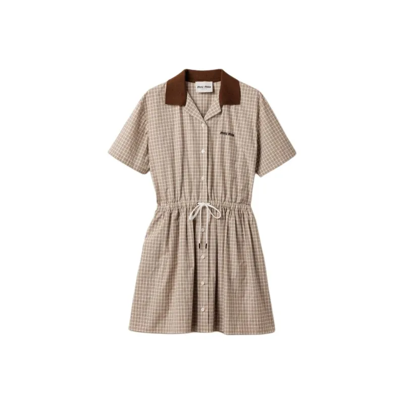 MIU MIU Checked Mini Dress-0
