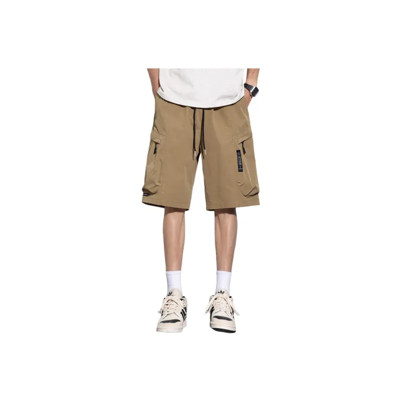 Tonlion Casual Shorts Men Dark Khaki-2