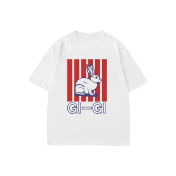 H.V.G.A T Shirts Unisex White Lucky Rabbit