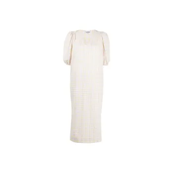 GANNI Short-Sleeved Dresses Women's Light Khaki