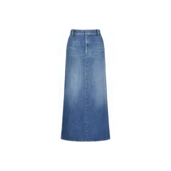 Valentino SS24 Denim Long Skirt Women's Blue