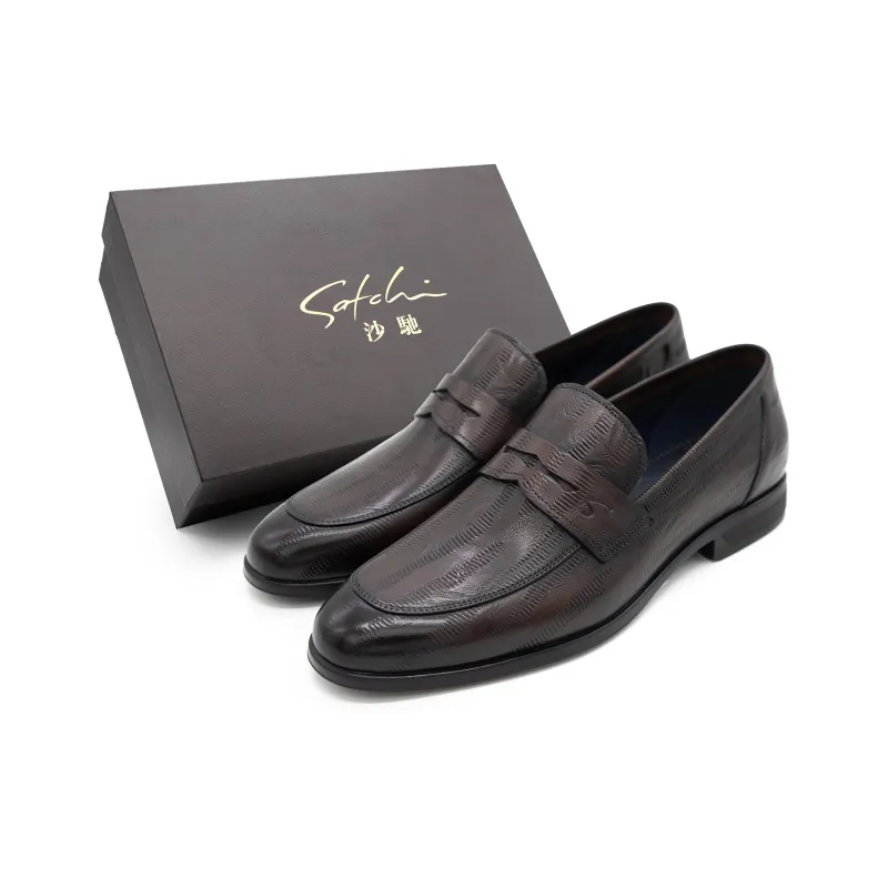 Satchi Loafers, Slip on Men's Coffee-1