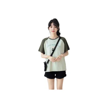 Mu Xiao Xin T Shirts Women's Pea Green