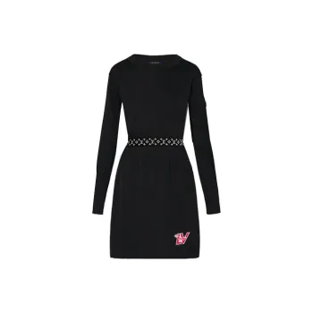 LOUIS VUITTON Long Sleeved Dresses Women's Black