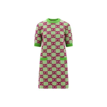 GUCCI Gg Wool Houndstooth Minidress