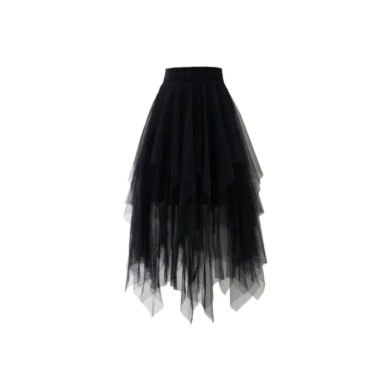 SOON FLOWER Knit Long Skirt Women's Black-0