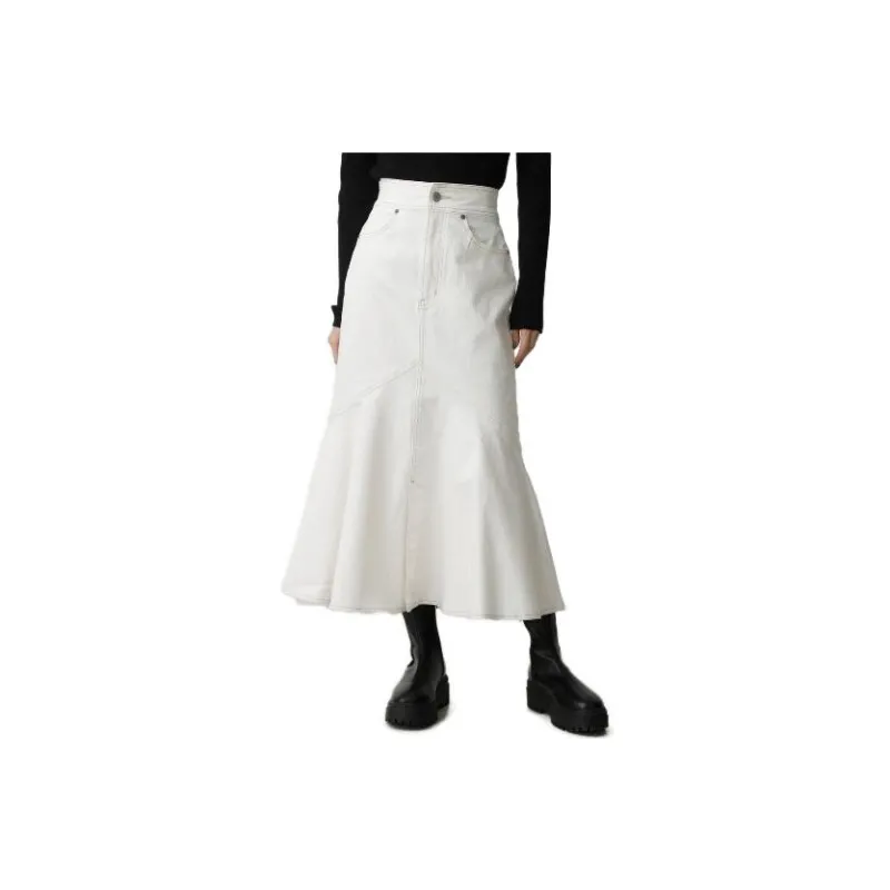 MOUSSY Denim Long Skirts Women's Ecru-0