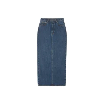 Self-portrait Denim Long Skirts Women's Denim Blue