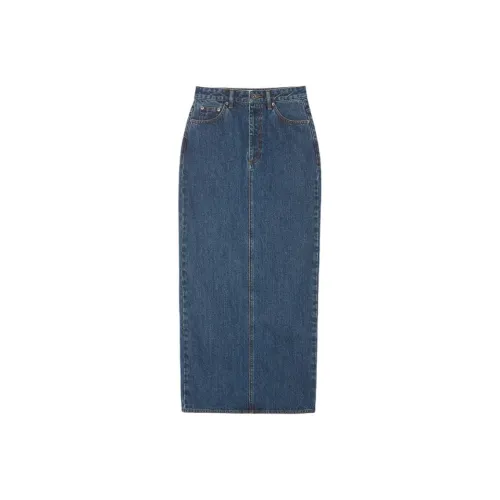 Self-portrait Denim Long Skirts Women's Denim Blue