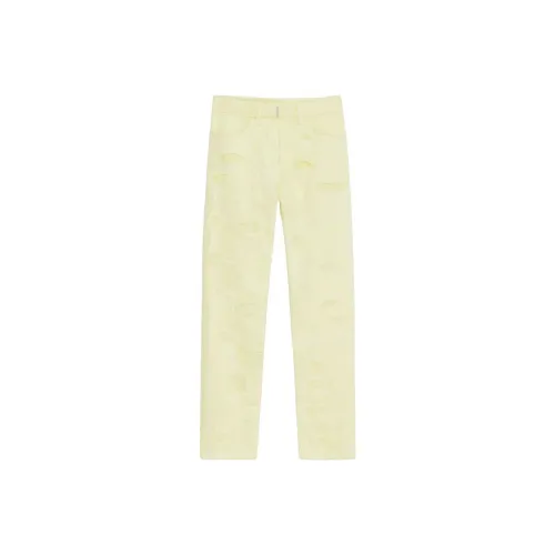 Givenchy Distressed Denim Jeans Acid Yellow