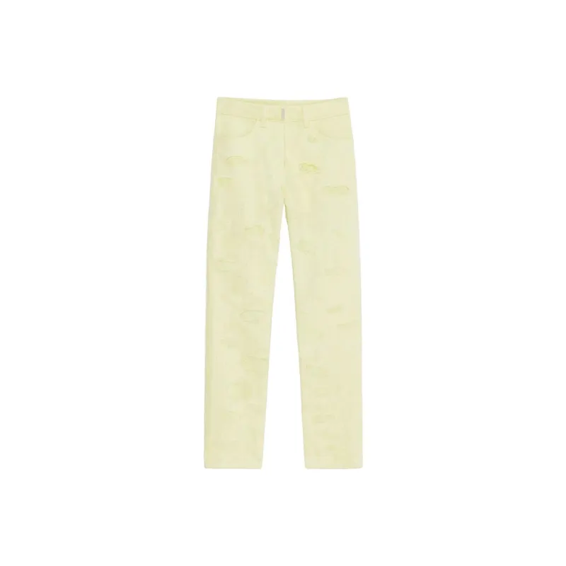 Givenchy Distressed Denim Jeans 'Acid Yellow'-0