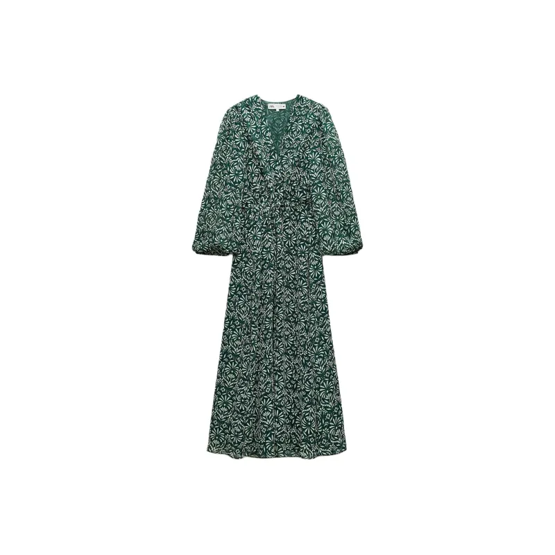 ZARA Long-Sleeved Dresses Women's Green-0