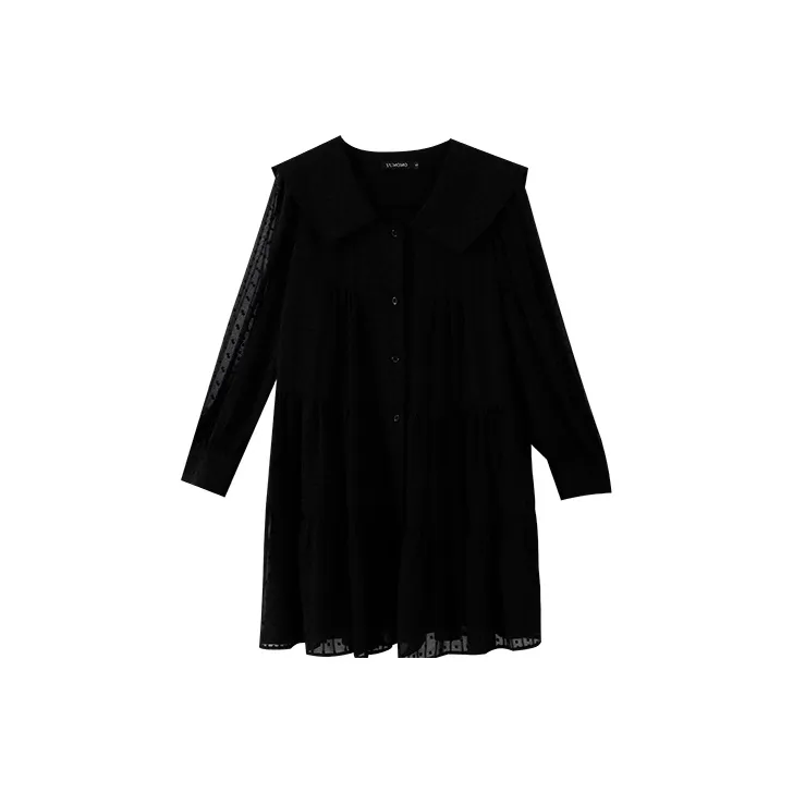 YUMOMO STAR Long Sleeved Dresses Women's Black-0