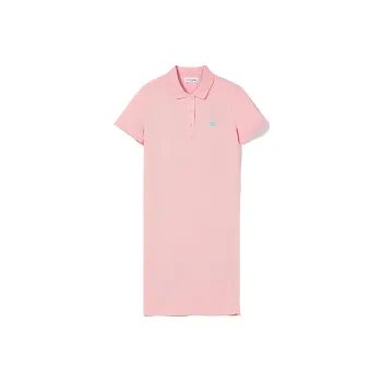 LACOSTE Short Sleeved Dress Women's Rose Pink