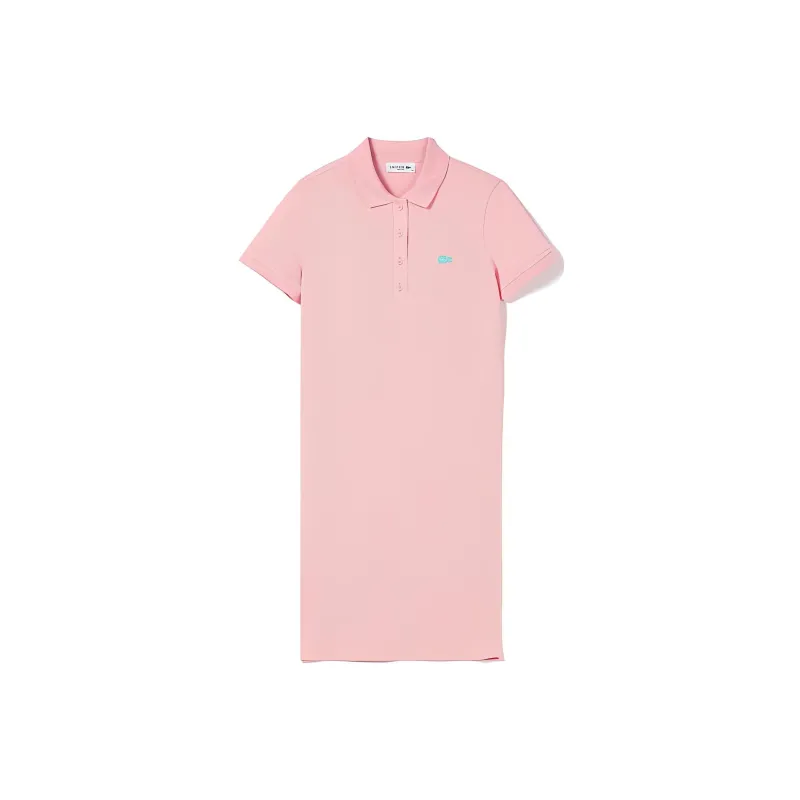 LACOSTE Short Sleeved Dress Women's Rose Pink-0
