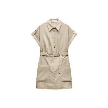 ZARA Short-Sleeved Dresses Women's White