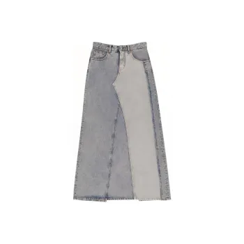 MM6 Maison Margiela Logo-Patch Slit Denim Maxi Skirt