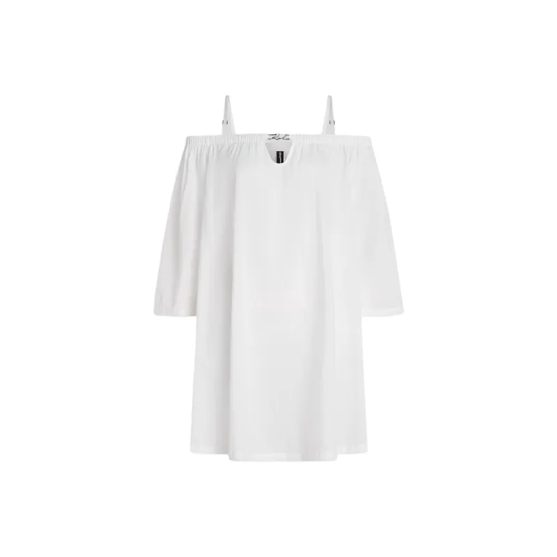 KARL LAGERFELD / Karl Lagerfeld Jeans Signature Semi sheer Beach Dress-0