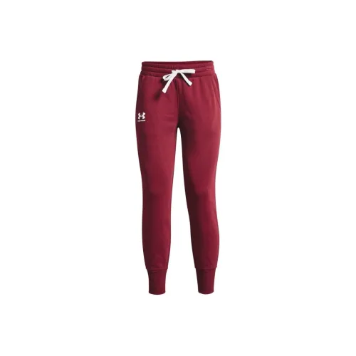 Under Armour Rival Fleece Knitted Sports Pants Women's Burgundy