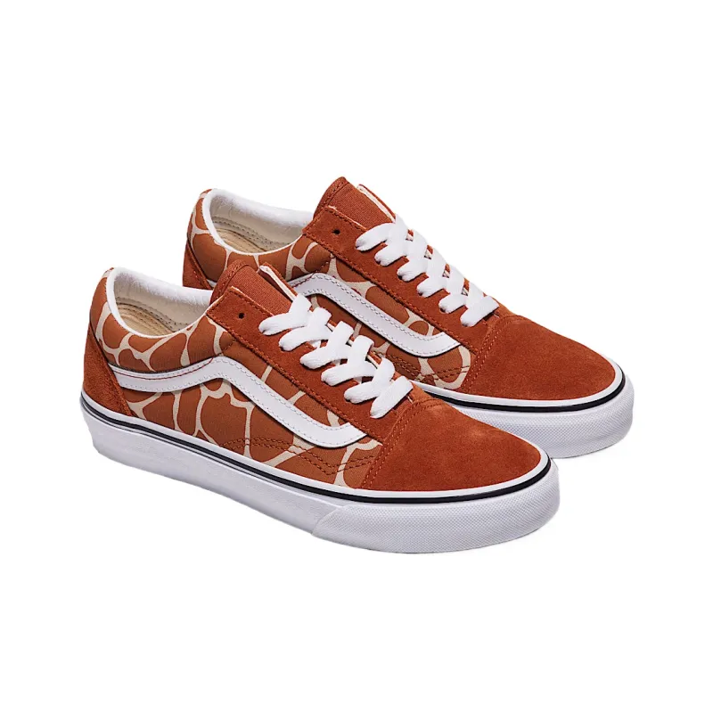 Vans Old Skool Low Top Skateboard Shoes Unisex Orange-1