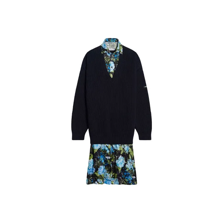 Balenciaga Long-Sleeved Dresses Women's Blue-0