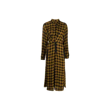 KENZO W21 Long-Sleeved Dresses Women's Yellow Black