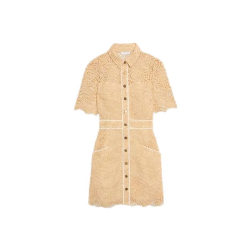 Sandro Short Sleeved Dress Women's Yellow-0