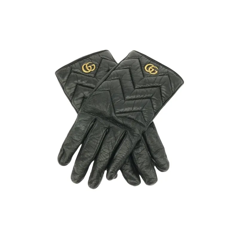 GUCCI Cashmere, Lambskin Gloves Women's Black-1