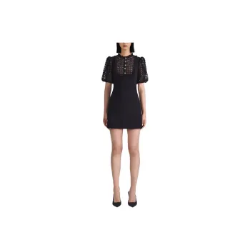 Self portrait Short Sleeved Dress Women's Classic Black