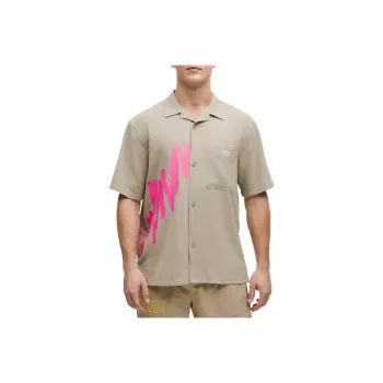 Lululemon Lightweight Series Camp Collar Button Up Pride Shirt Men's Oak Color
