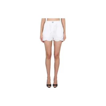 MSGM Logo Patch Elasticated Waistband Laced Shorts
