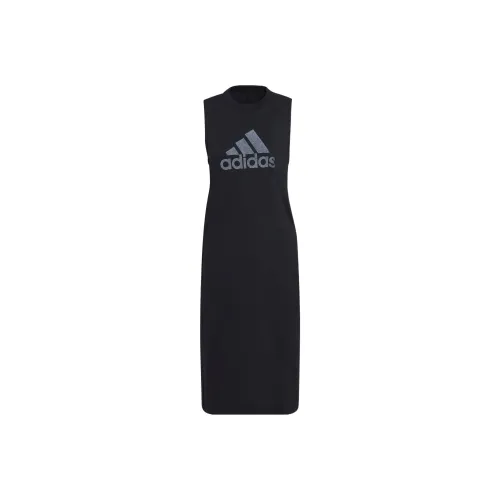 Adidas Sports Casual Sleeveless Dresses Women's Black