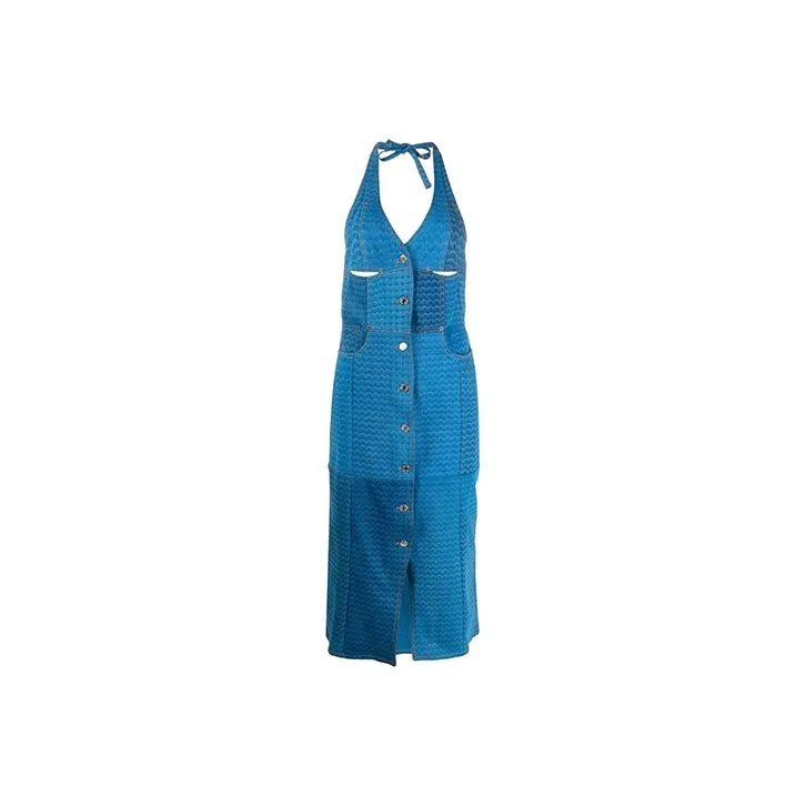 Marine Serre Sleeveless Dresses Women's Blue-0