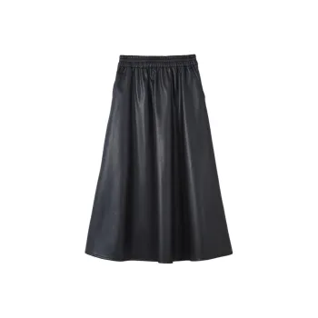 【dme】 Leather Long Skirts Women's Black