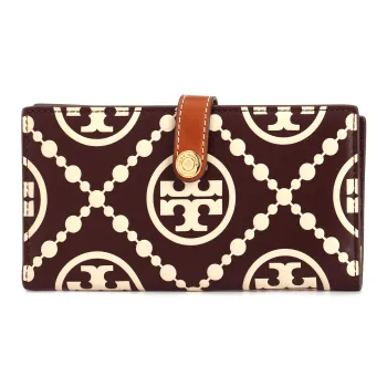 TORY BURCH T Monogram Leather Wallet Regular Women's Chestnut