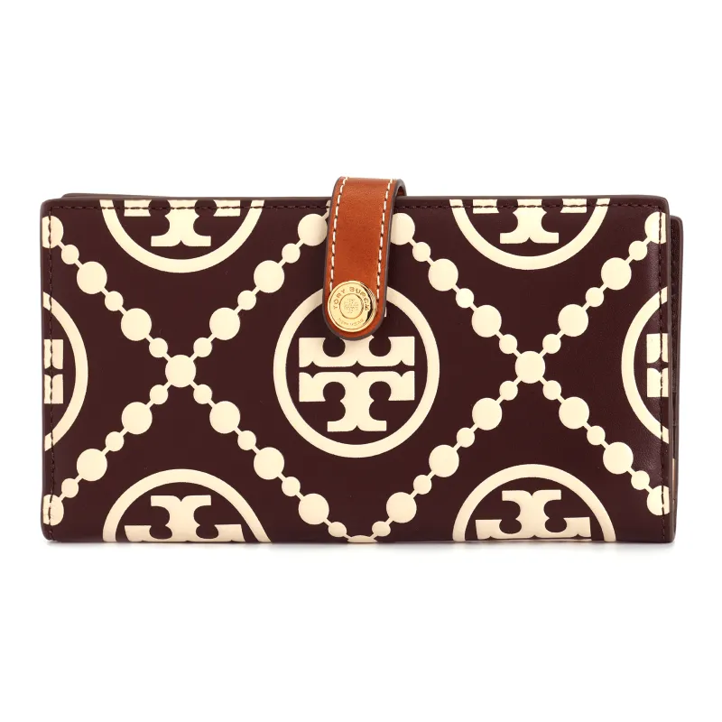 TORY BURCH T Monogram Leather Wallet Regular Women's Chestnut-0