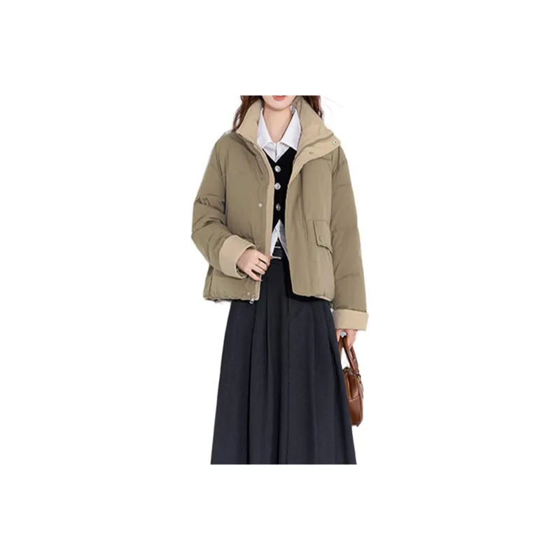 Mapping Puffer Jacket Women's Khaki-0