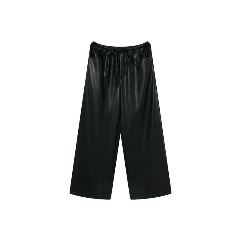 Ouyang Leather Pants Women's Black-0