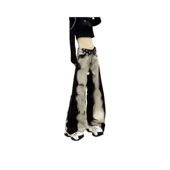 KUNZHUDAXIANG Jeans Unisex Smudge Black