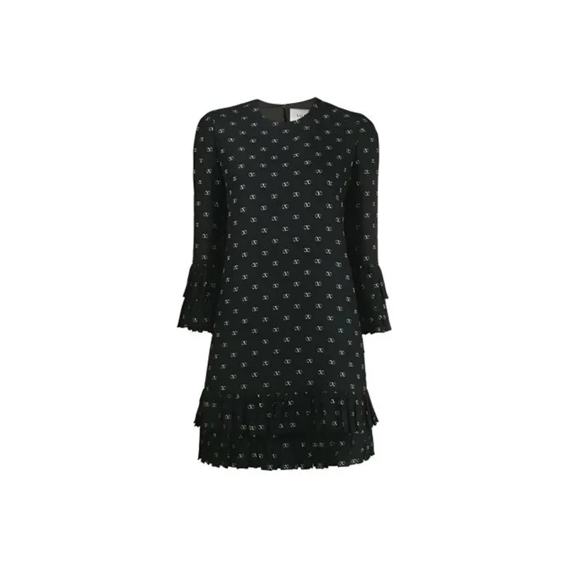 Valentino Long Sleeved Dresses Women's Black-0