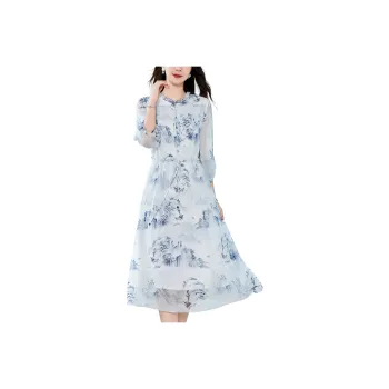 To The West Long-Sleeved Dresses Women's Blue