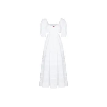 Staud Cut out Tiered Midi Dress
