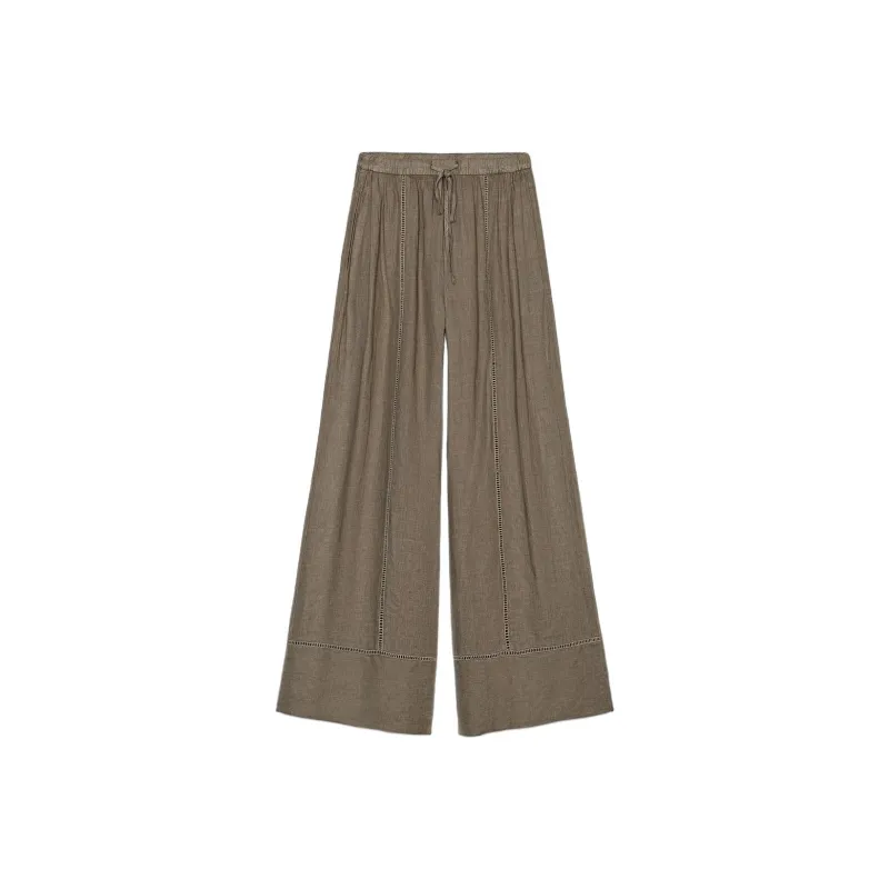 ZARA ZW Series Casual Pants Women's Brown/Dark Taupe-0