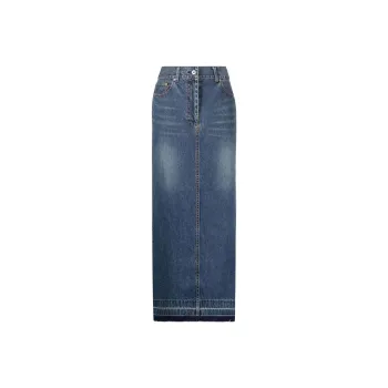 Sacai Denim Long Skirts Women's Blue