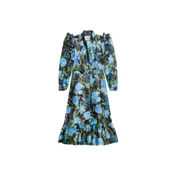 Balenciaga Long-Sleeved Dresses Women's Blue