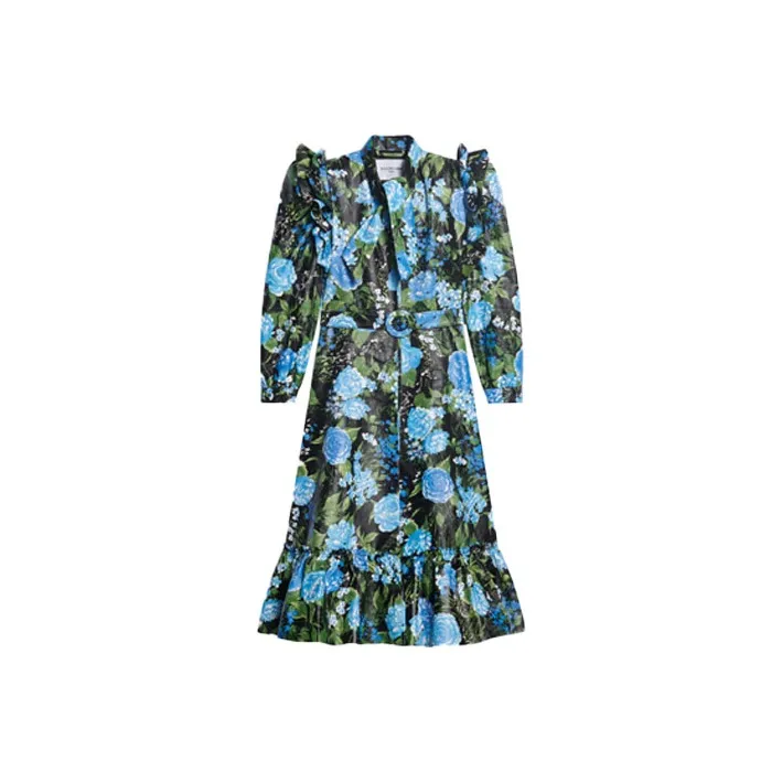 Balenciaga Long-Sleeved Dresses Women's Blue-0
